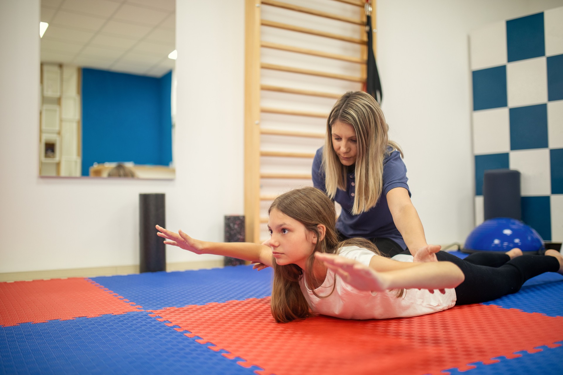 Young girl on physiotherapy