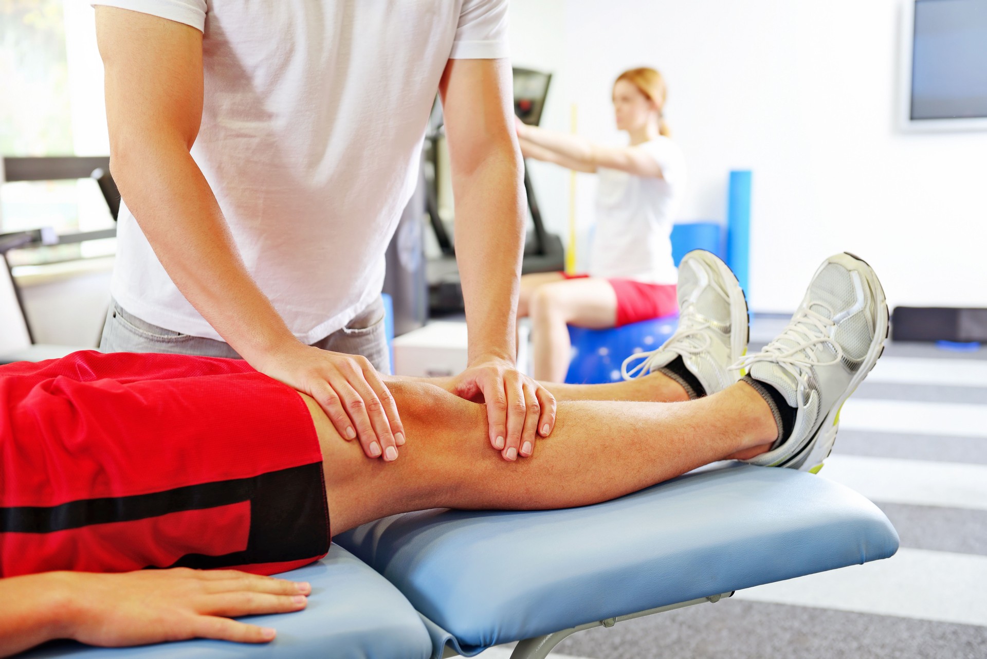 Physical therapy - knee massage